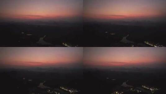 广东韶关丹霞山5A景区晚霞日落夕阳航拍高清在线视频素材下载