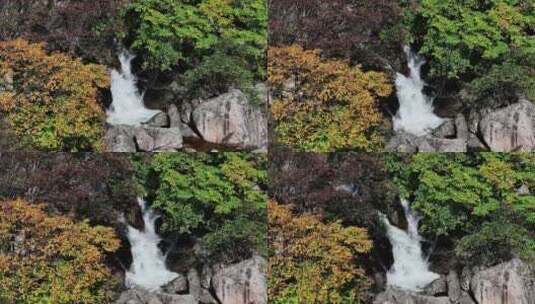 山谷悬崖瀑布旅行探险自然风景森林河流高清在线视频素材下载