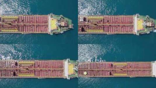 一艘大型原油油轮的航拍镜头高清在线视频素材下载
