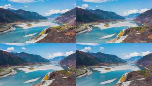 西藏林芝大峡谷航拍延时高清在线视频素材下载