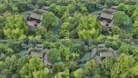 航拍四川眉山三苏祠4A景区高清在线视频素材下载