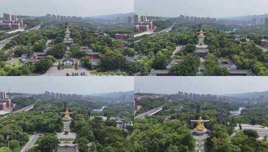 重庆华岩旅游风景区华岩寺航拍高清在线视频素材下载