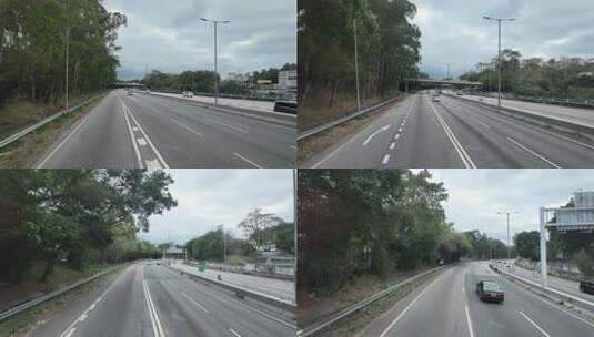 香港落马洲 元朗 附近交通情况道路场景高清在线视频素材下载