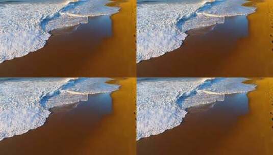 海浪拍打沙滩景象高清在线视频素材下载