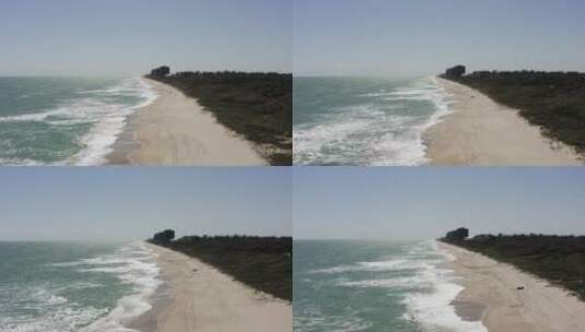 无人机拍摄的岛屿海岸线高清在线视频素材下载