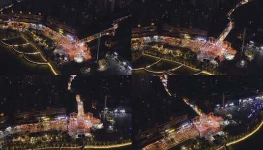 4K云南建水紫陶街夜景航拍高清在线视频素材下载
