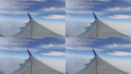 从飞机窗口看蓝天和白云高清在线视频素材下载