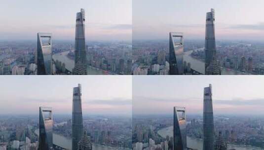 上海中心大厦航拍风光高清在线视频素材下载