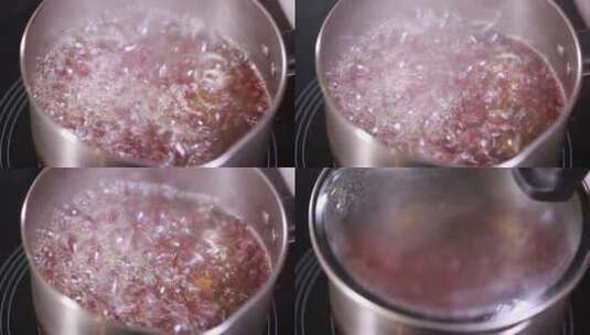水煮红豆沙红豆汤高清在线视频素材下载