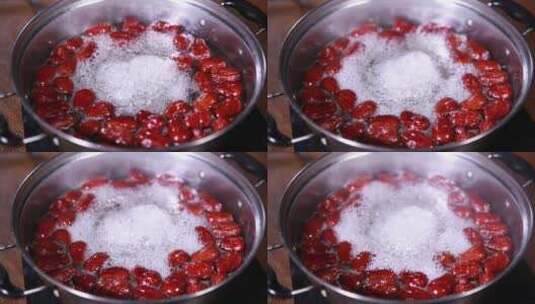 水煮大枣煮制红枣水 (3)高清在线视频素材下载