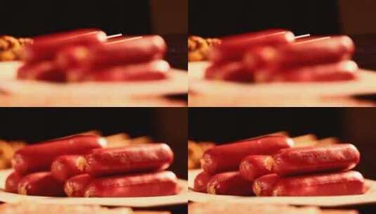 各种熟食香肠熏肉培根 (9)高清在线视频素材下载