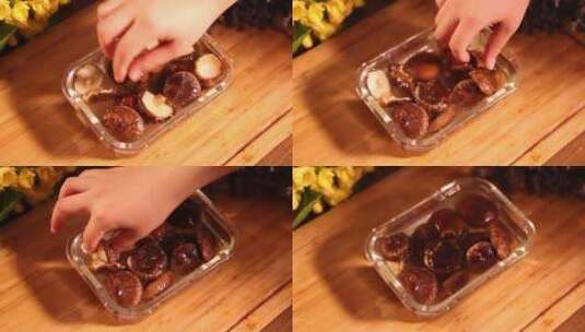 饭盒水发香菇 (2)高清在线视频素材下载