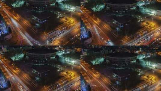 北京夜间空中城市景观高清在线视频素材下载