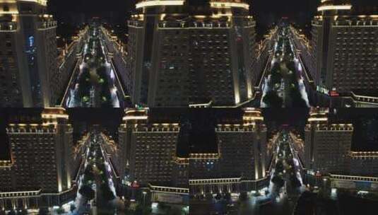 航拍福建福州城市夜景灯光高清在线视频素材下载