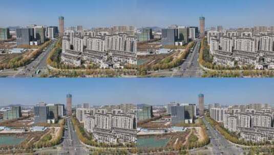 南京秣周东路商圈建筑地铁航拍高清在线视频素材下载