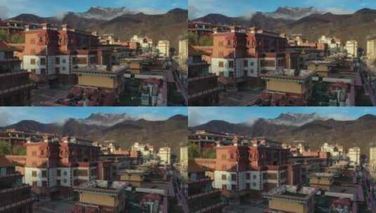 西藏城市航拍风景高清在线视频素材下载