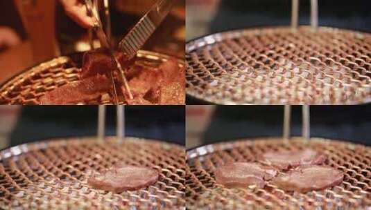 【镜头合集】韩式篦子烤肉炭火烧烤 (1)高清在线视频素材下载