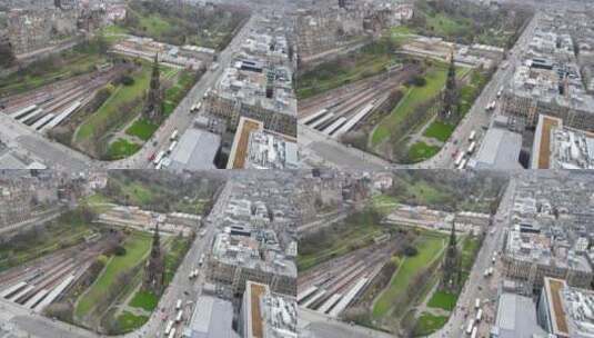 英国爱丁堡城市建筑风风光航拍高清在线视频素材下载