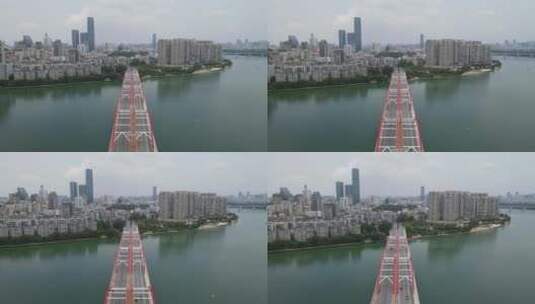 广西柳州文惠桥航拍高清在线视频素材下载