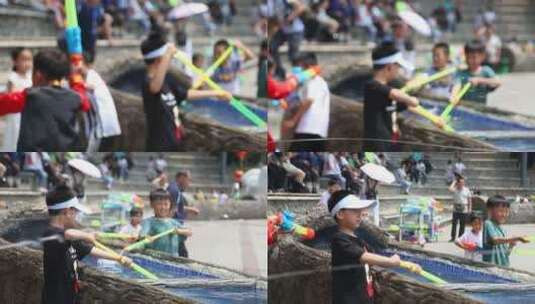 济南九顶塔民族风情园傣族泼水节高清在线视频素材下载