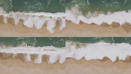 海浪拍打着沙质海岸高清在线视频素材下载