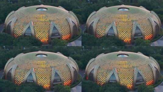 武汉新能源研究院大楼，长焦俯视环绕镜头高清在线视频素材下载