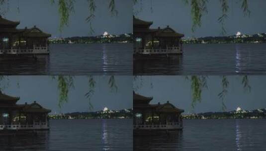 杭州西湖风景区夜景高清在线视频素材下载