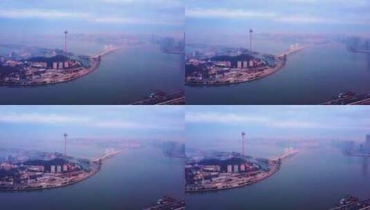 航拍澳门西湾大桥高清在线视频素材下载