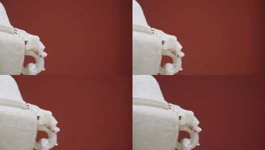 翡翠白玉雕刻玉瓶工艺品高清在线视频素材下载
