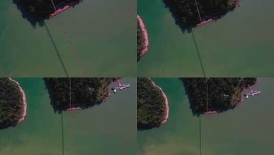 湖上的铁索桥高清在线视频素材下载