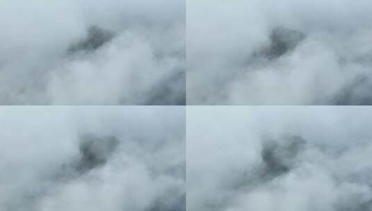 航拍云雾中的梵净山高清在线视频素材下载