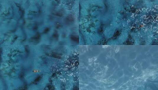 美女游泳蓝色海洋高清在线视频素材下载