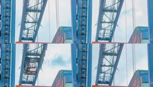 【正版素材】港口岸吊卸货高清在线视频素材下载