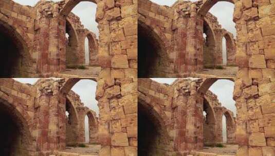 约旦境内的罗马要塞遗址高清在线视频素材下载