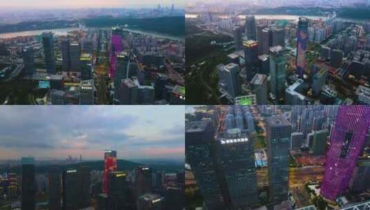 南宁城市高楼穿梭五象新区总部基地合集航拍高清在线视频素材下载
