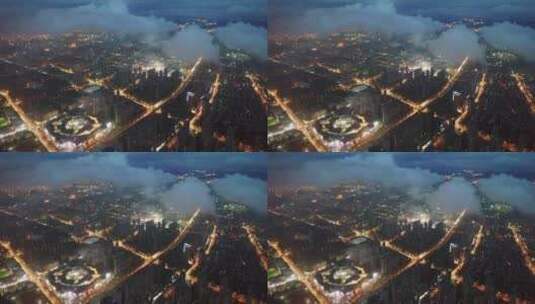 城市风景航拍，世界级的夜景净收眼底高清在线视频素材下载