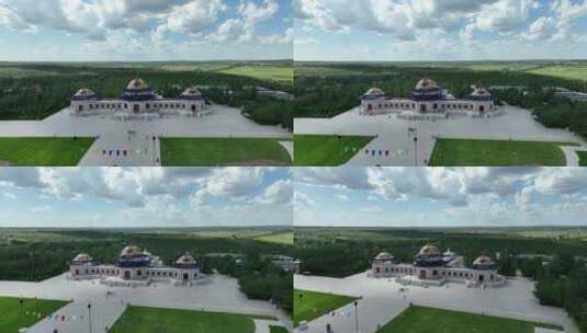 内蒙古鄂尔多斯伊金霍洛旗成吉思汗陵墓高清在线视频素材下载