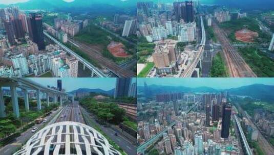 深圳北站和地铁航拍高清在线视频素材下载