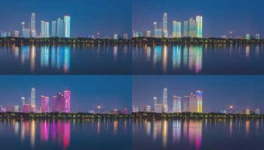 长沙湘江国金中心海信广场夜景长沙宣传片高清在线视频素材下载