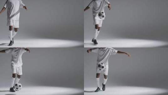 足球运动员踢足球高清在线视频素材下载