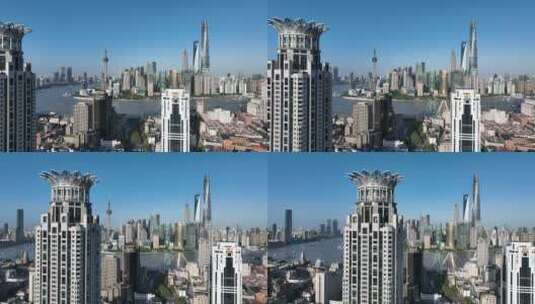 上海CBD航拍高清在线视频素材下载