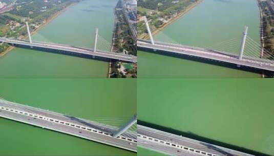 广西南宁五象大桥的航拍视频高清在线视频素材下载
