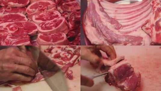 羊肉羊骨羊排切肉高清在线视频素材下载