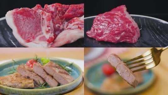 煎牛排食材高清在线视频素材下载