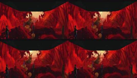 山海经-狼沉浸式空间效果高清在线视频素材下载