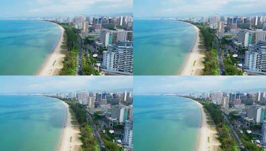 三亚海滩度假三亚湾航拍【4K60】高清在线视频素材下载