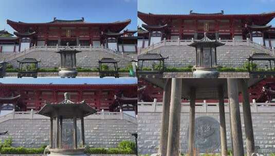 广西北海冠头岭佛教寺庙普渡寺天王殿高清在线视频素材下载