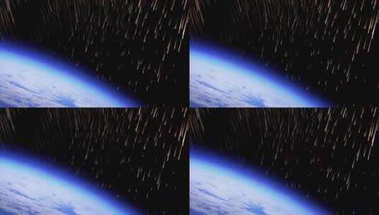 太空视角流星划过地球画面高清在线视频素材下载