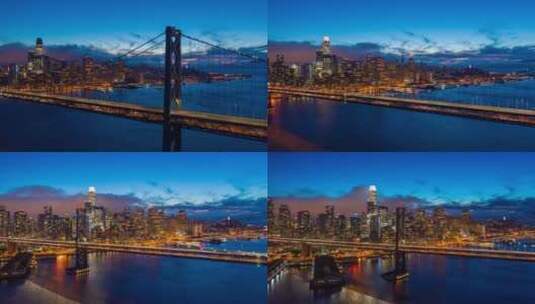 夜晚的旧金山高清在线视频素材下载