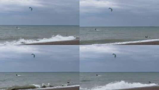 海上风筝冲浪高清在线视频素材下载